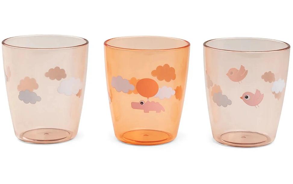 Kindertrinkglas Yummi mini 3er Set Happy Clouds PapayaKinder Trinkglas-Set