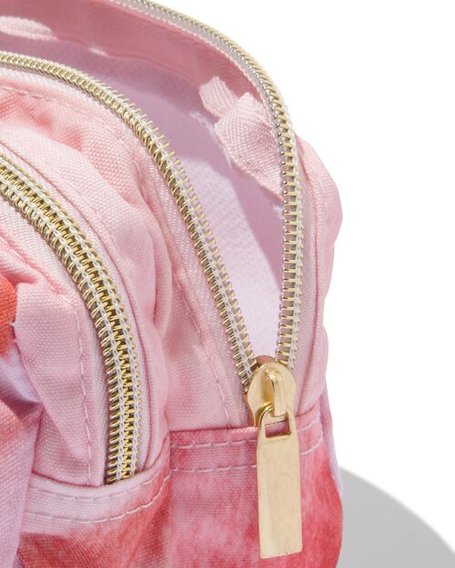 trousse avec double zip marbre rose