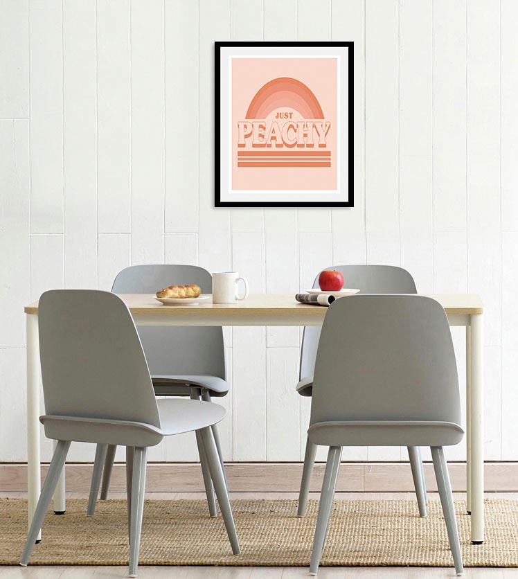 queence Bild »Just Peachy« Humor | Regenbogen | Schriftzug | Schriftzüge 1 Stk. tlg. gerahmt