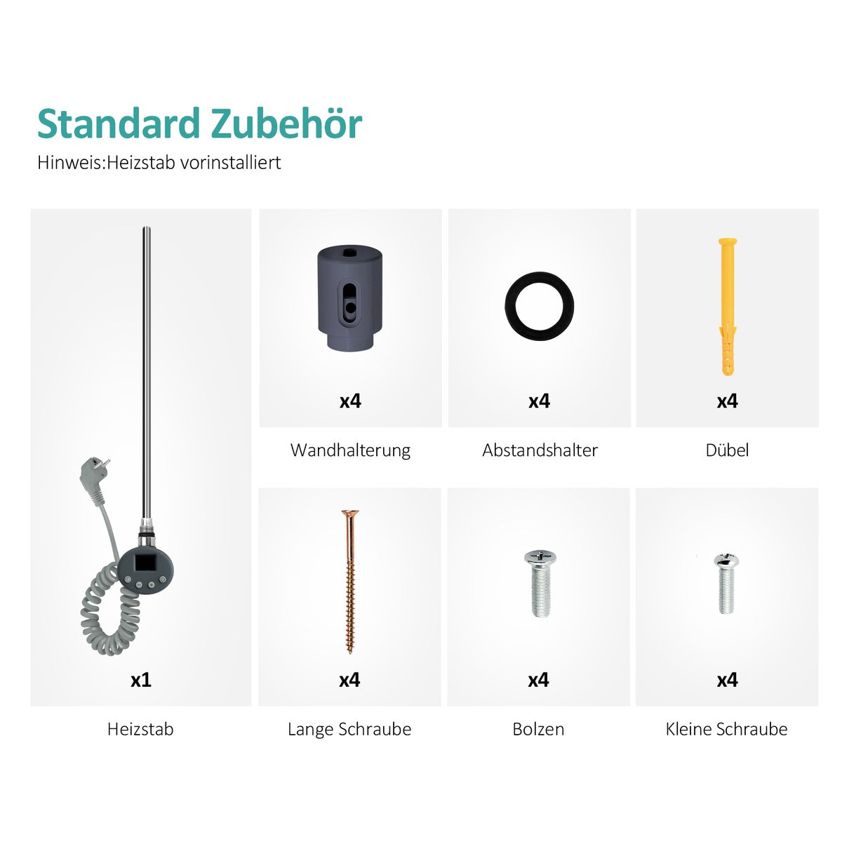 EMKE Elektrische Design Paneelradiator met Thermostaat en Timer voor Handdoekradiator, Zijdelings Open, Verticaal, 800 Watt, 60 cm x 132 cm, Antraciet