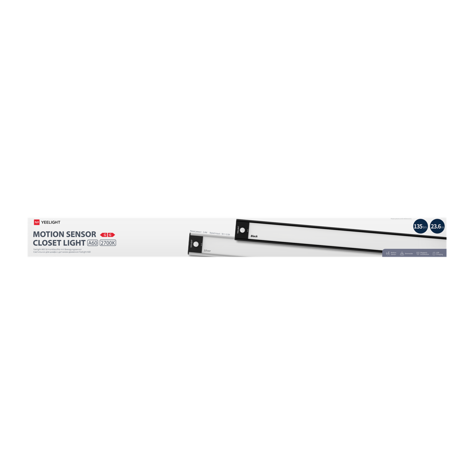 Yeelight - Bevægelsessensor Garderobelampe 60cm (Sort 2700K)