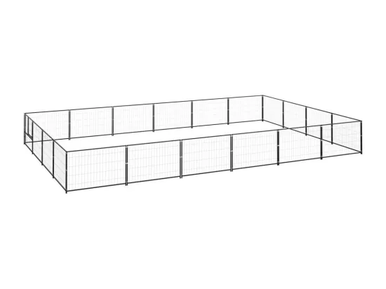 Chenil extérieur cage enclos noire 600 x 400 x 70 cm 02_0000512