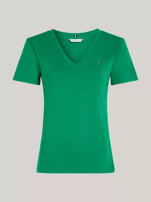 Camiseta Slim Fit com Decote em V e Textura Canelada