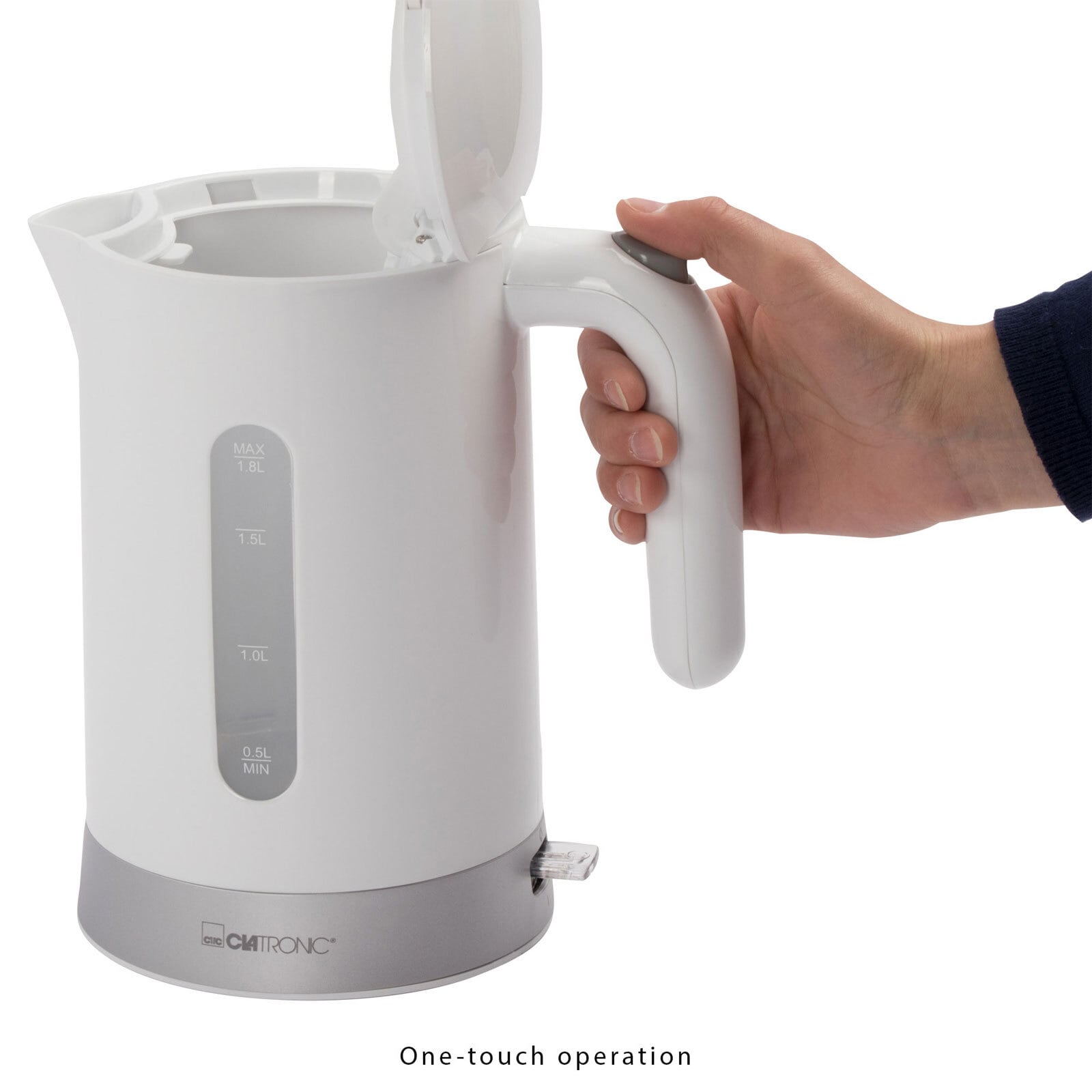 CLATRONIC Wasserkocher WK 3452 weiß 1,8 Liter max. 2200 Watt