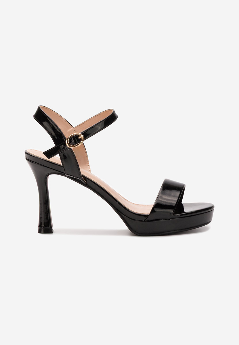 Sandales à talon fin noires Medea