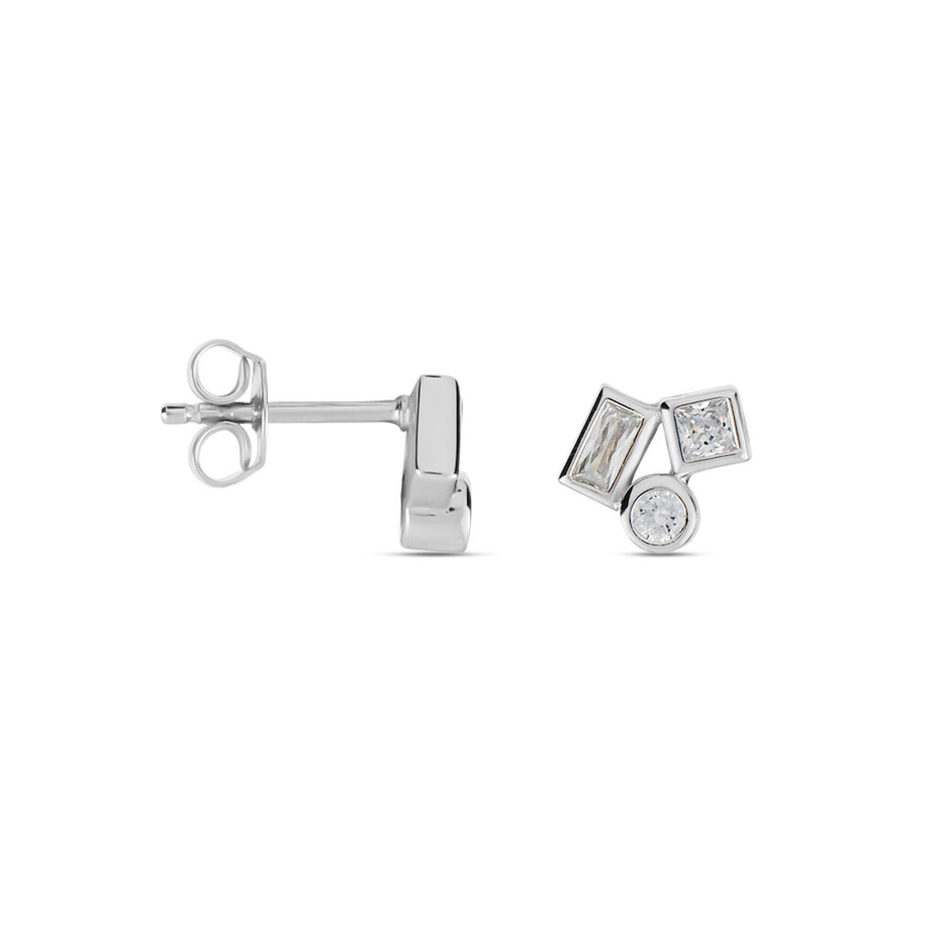 Boucles D'oreilles Puces Argent Duredle Oxydes De Zirconium