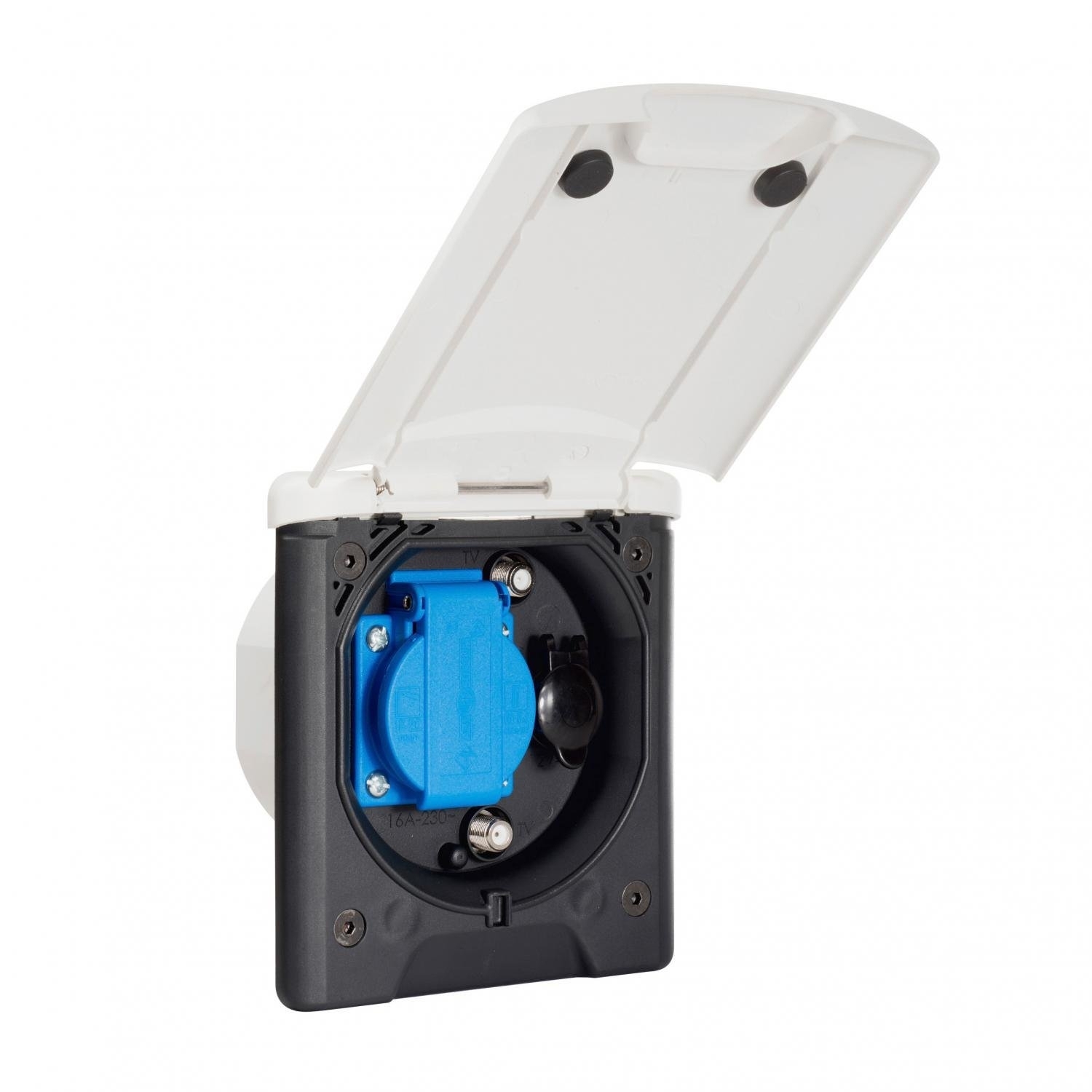 FaWo System ABL 13 Universal-Vorzeltsteckdose, Außensteckdose weiß