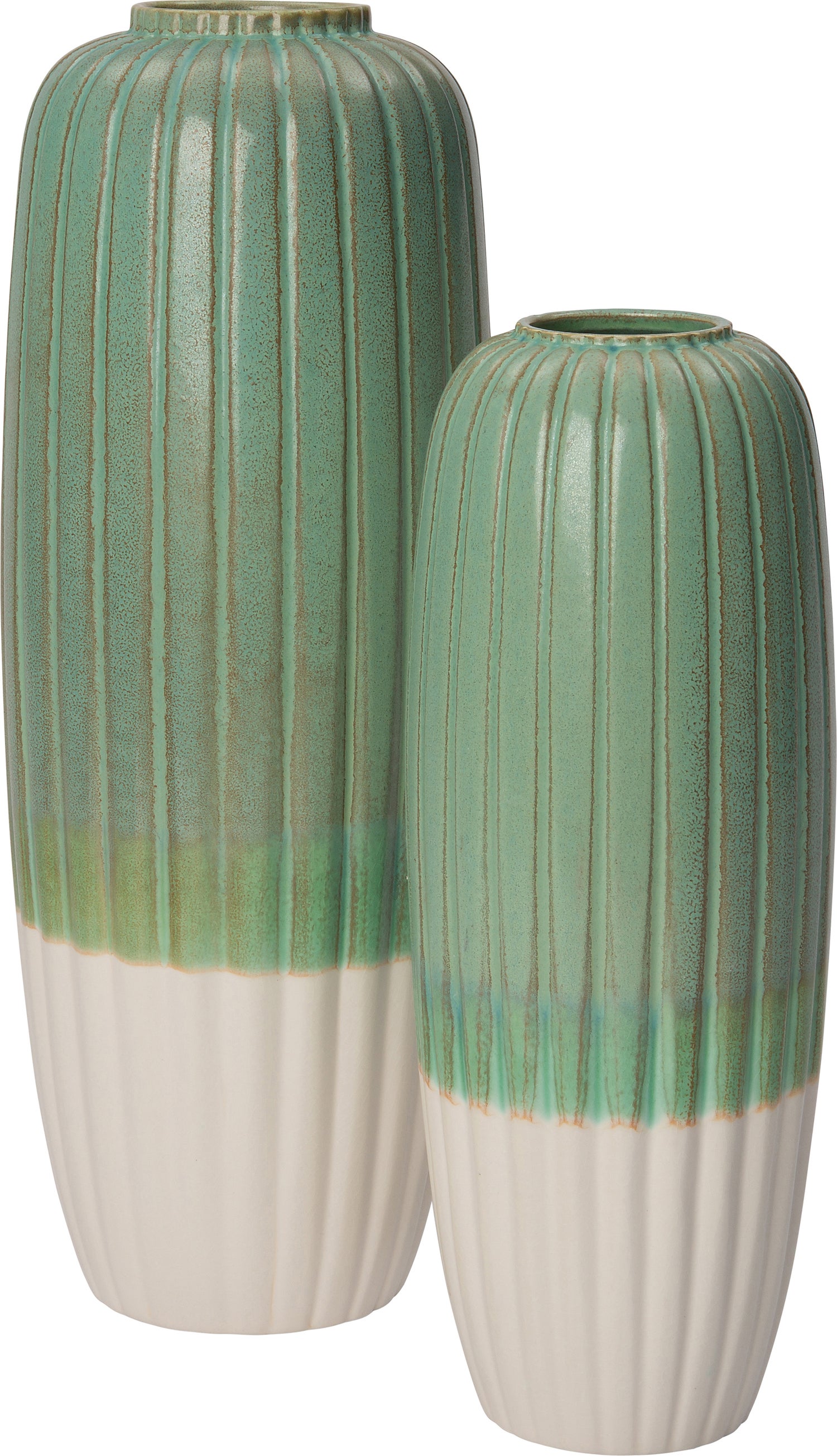 Intratuin vaas Vaxjo groen/wit D 18,5 H 50 cm