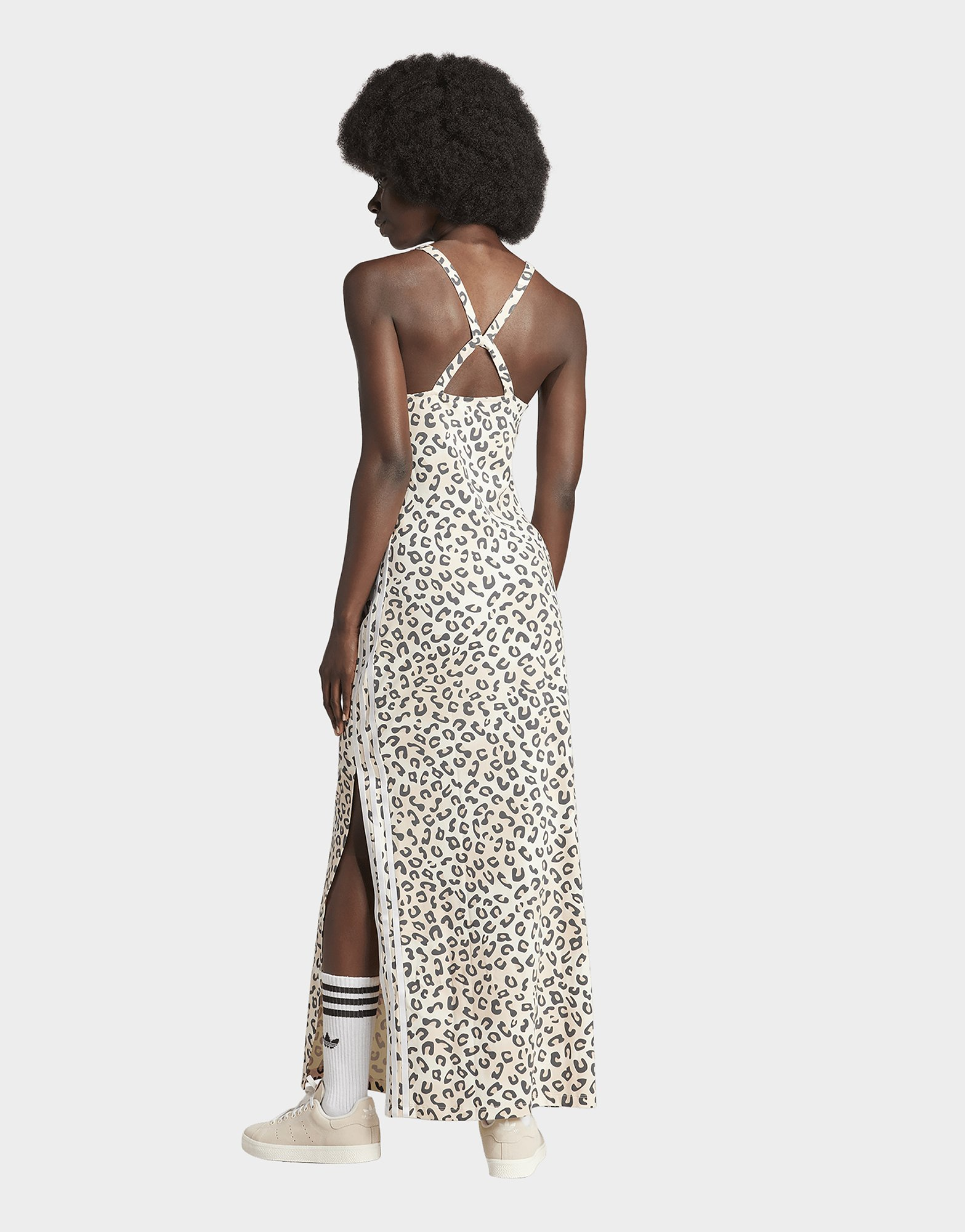 adidas Originals Maxi robe 3 bandes adidas Originals Leopard Luxe