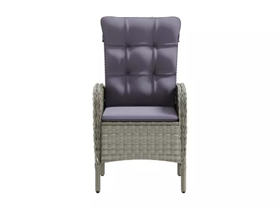 Ensemble de salle à manger de jardin et coussins 9pcs Gris/noir
