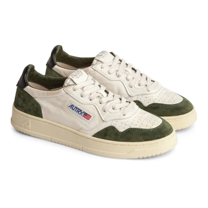 Autry Baskets Medalist Low Cuir de Chèvre/Suède | Vert kaki