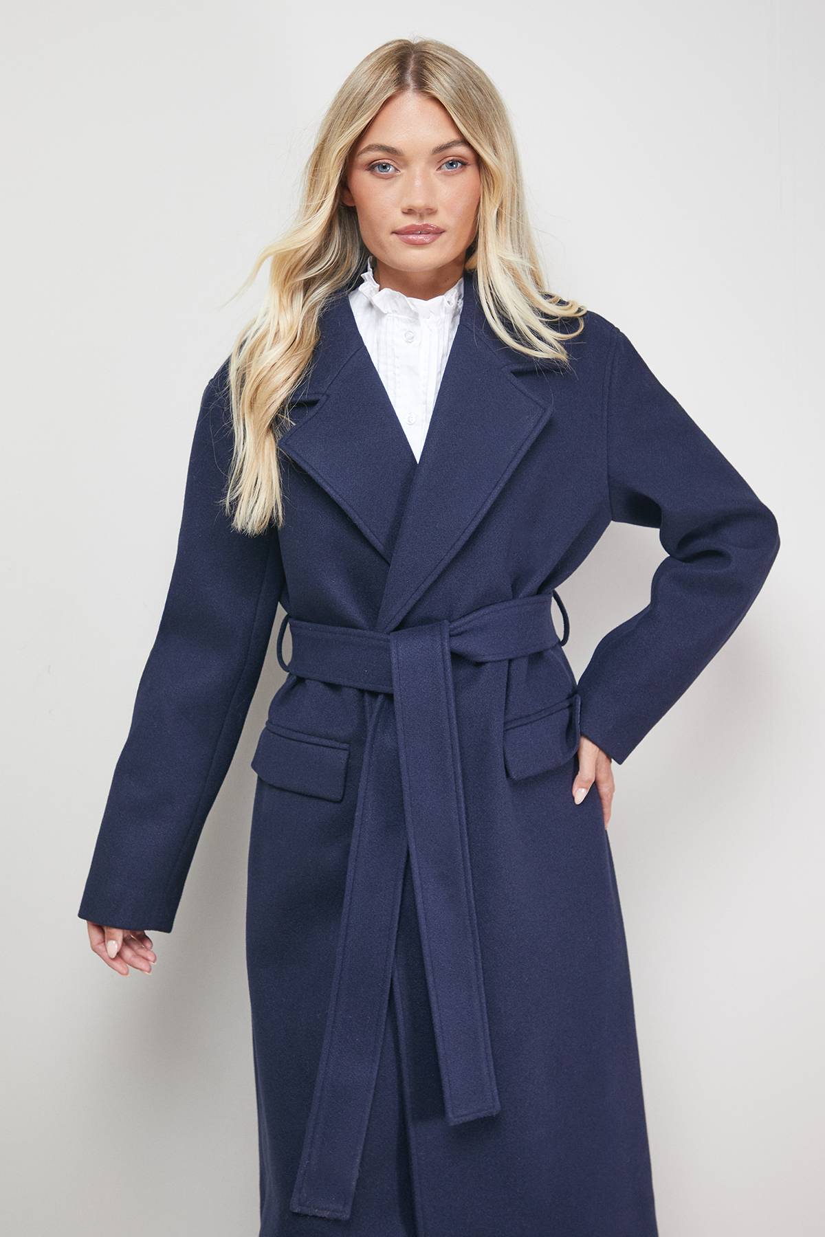 Oasis Manteau Mi-Long avec Ceinture Nouée