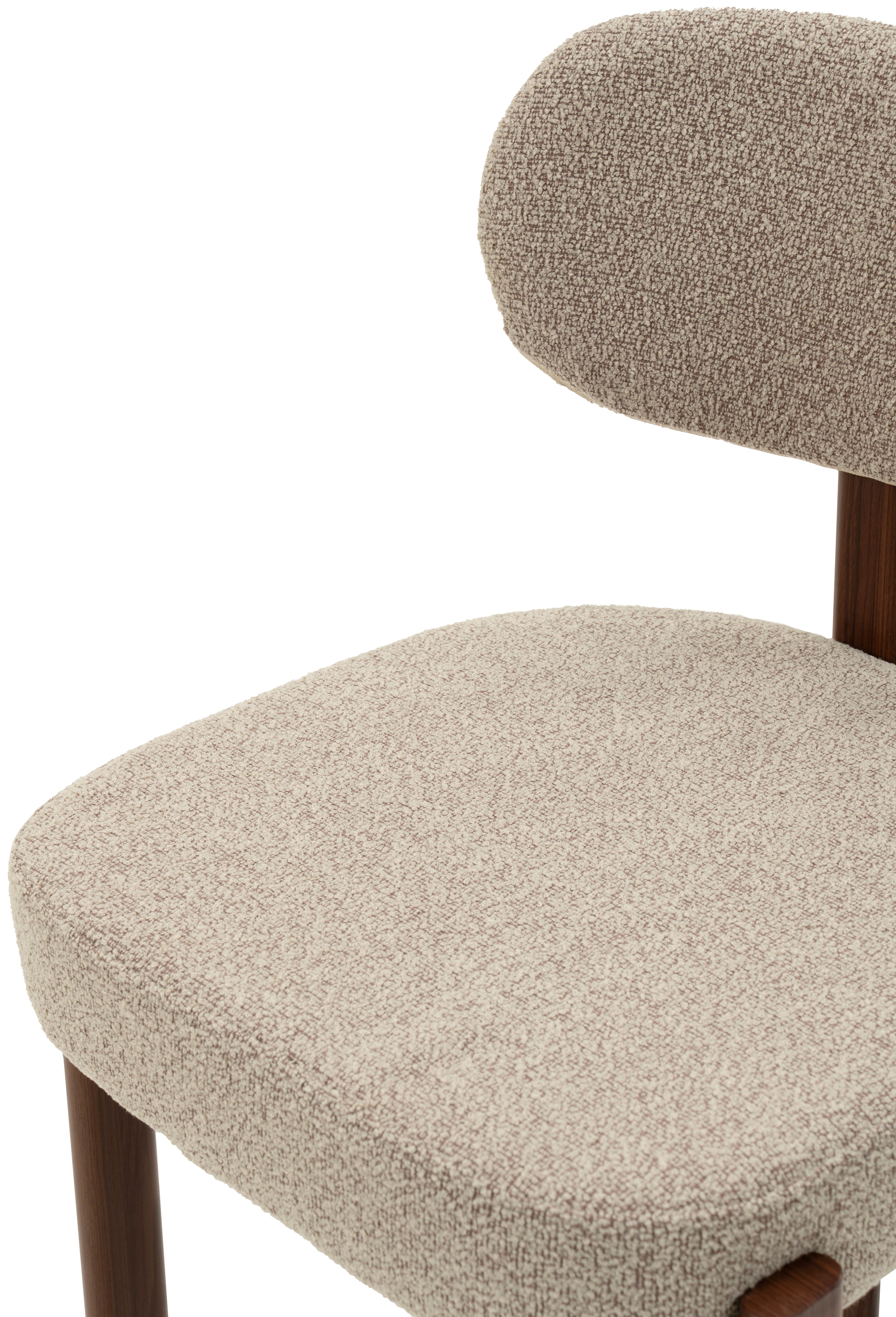 Eetkamerstoel Beige Walnut Riku B49 x D50 x H81 cm