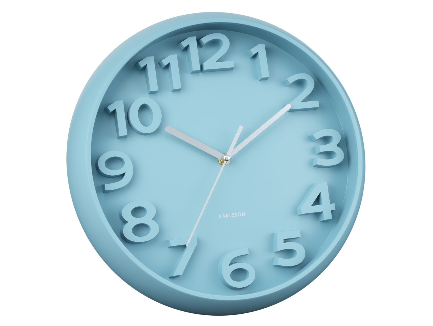 Wandklok Elevated Classic Numbers - Mistig blauw