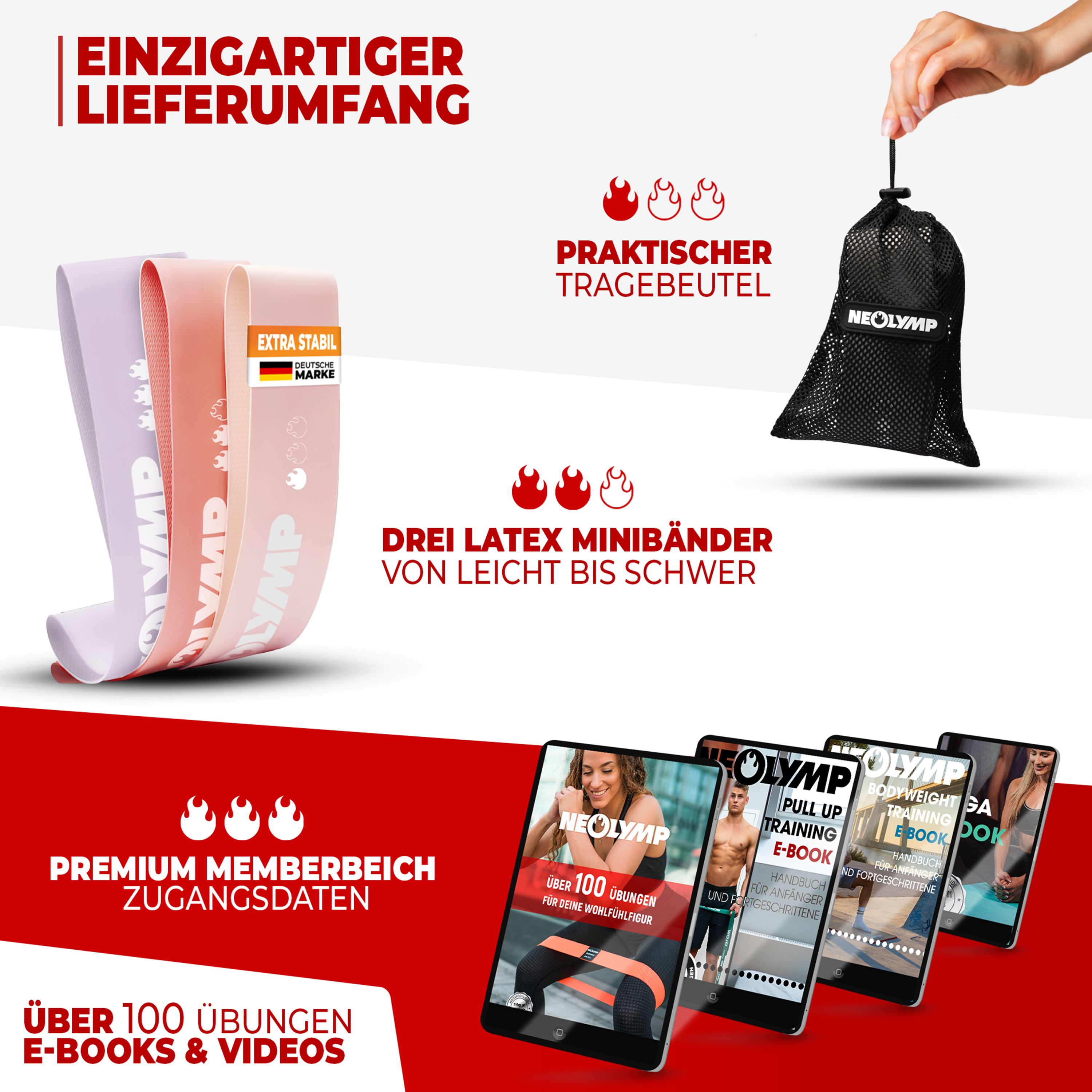 NEOLYMP Fitnessbänder Kurz