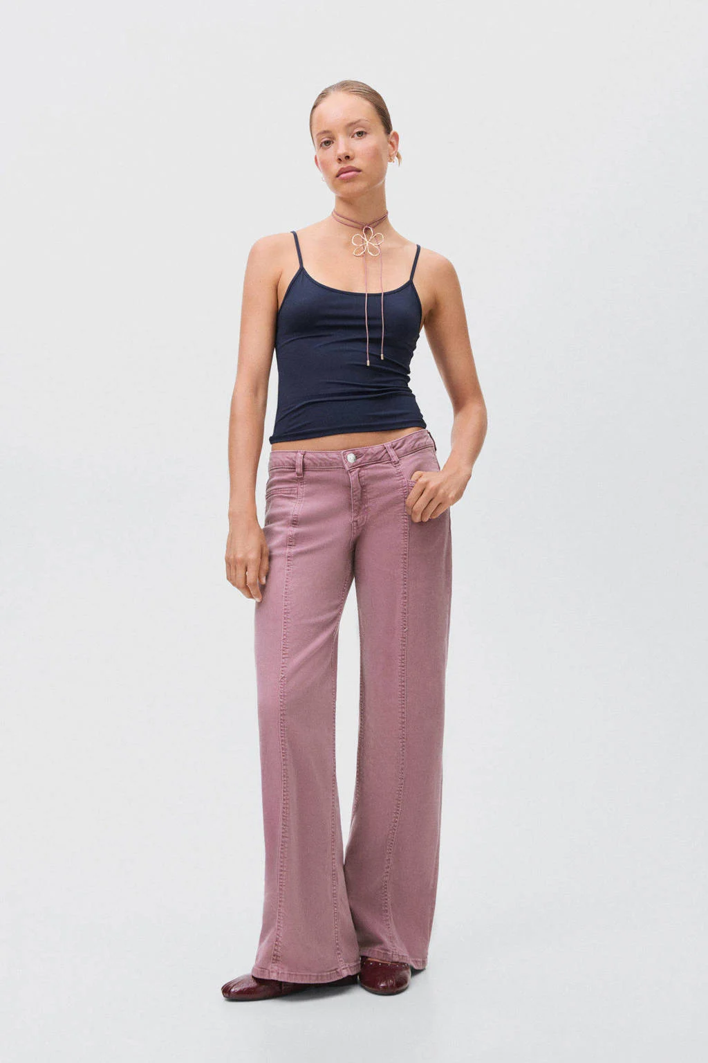MANGO TEEN low waist straight leg jeans oudroze