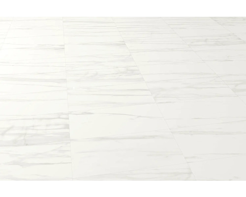 MIRAVA porseleinen wand- en vloertegel LUCCA Bianco grijs zwart gepolijst 60 x 120 x 0,9 cm gerectificeerd
