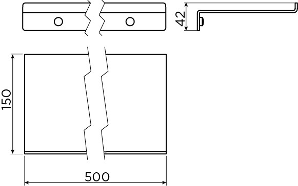 Clou Fold planchet 50cm RVS geborsteld
