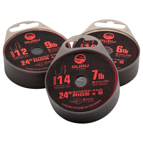 Bas de ligne coup avec élastique Guru Super Pellet Waggler Bait Band 60cm (8 pcs)