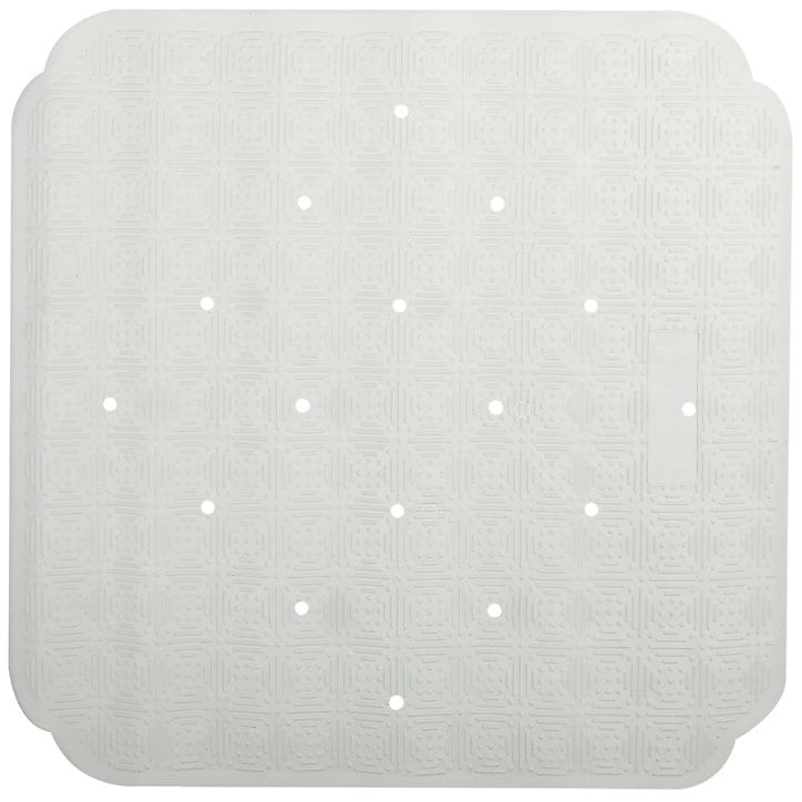 Tapis de fond de douche antidérapant 53x53 cm, caoutchouc naturel blanc, Ruby Spirella