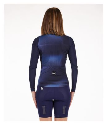 Maillot Manches Longues Unisexe Santini Ombra Eco Sleek Bleu