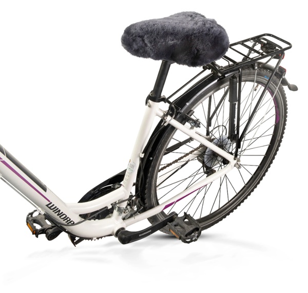 Fahrradsattelbezug 100% Lammfell /011 anthrazit