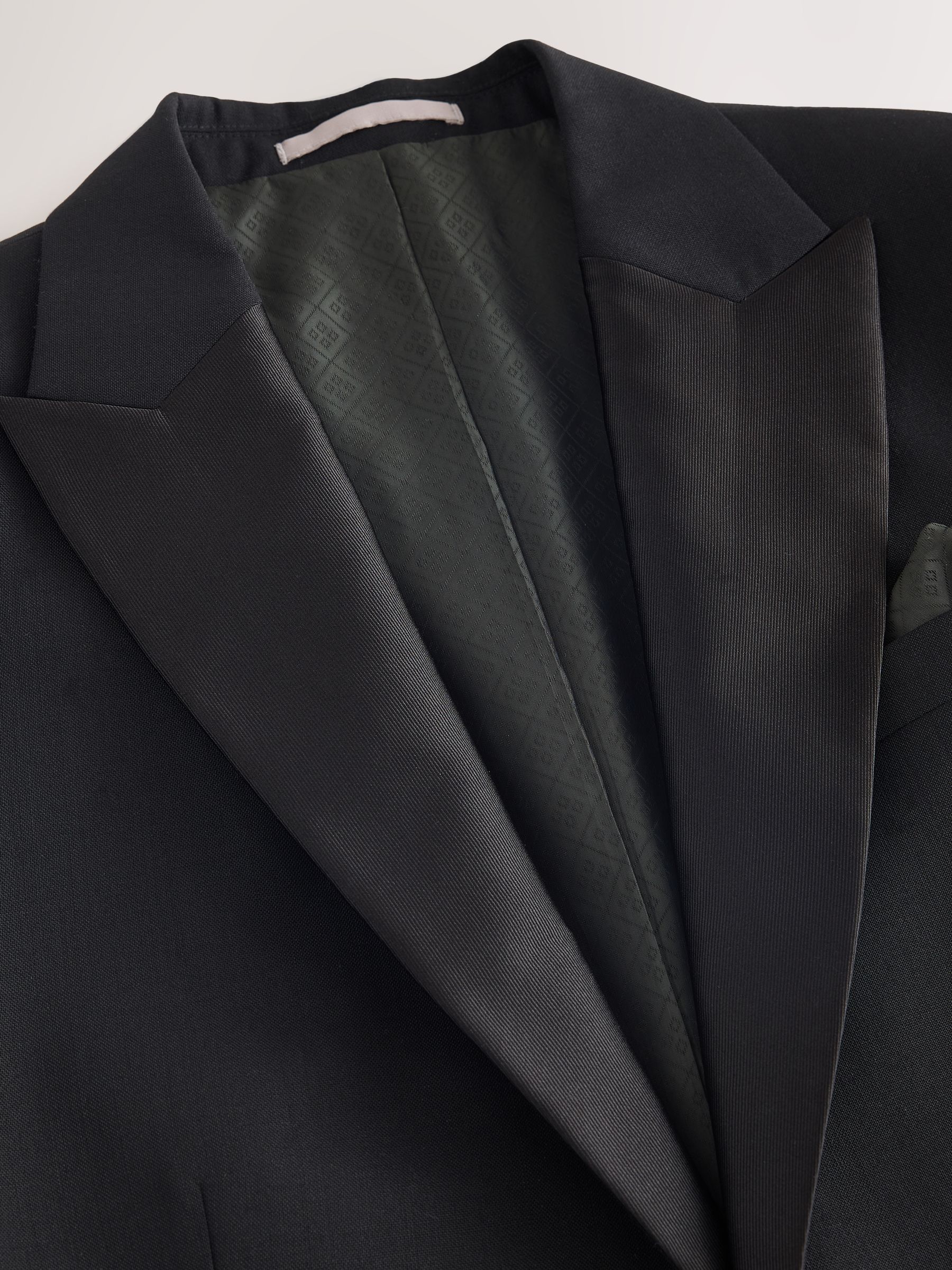 Zwart - Slim Fit Signature Nova Fides 100% Italian Wool Tuxedo Suit Jacket