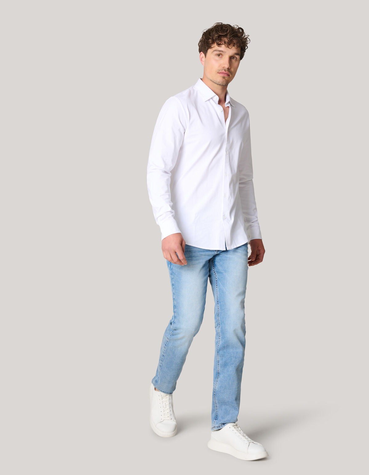 Slim Straight Fit Jeans Bleached L34