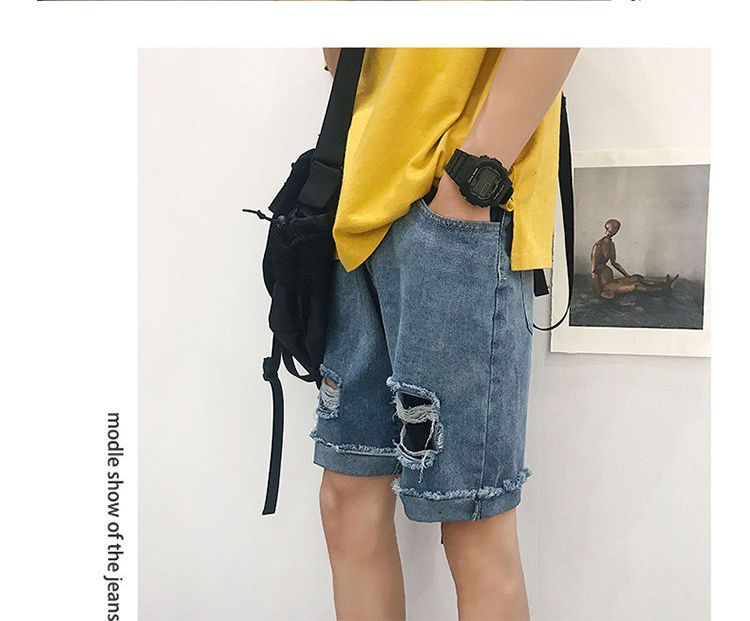 Wewewow - Gewassen, verweerde denim shorts