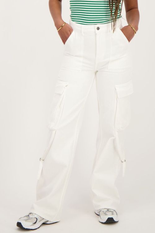 Witte jeans met cargo zakken