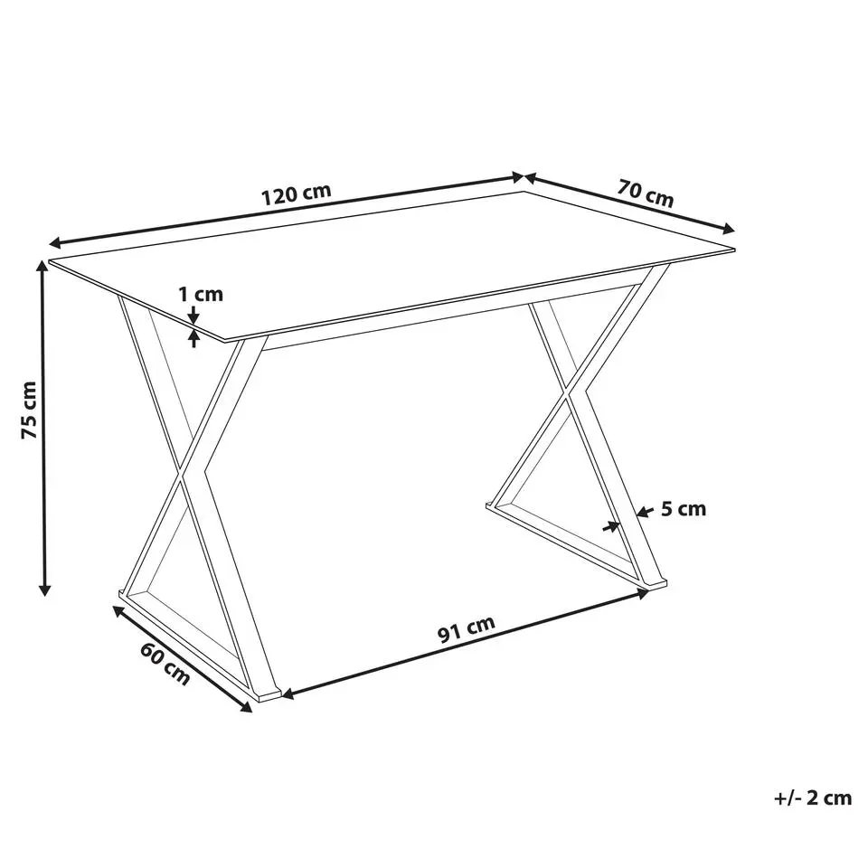 ATTICA - Eettafel - Wit/Zilver - Veiligheidsglas