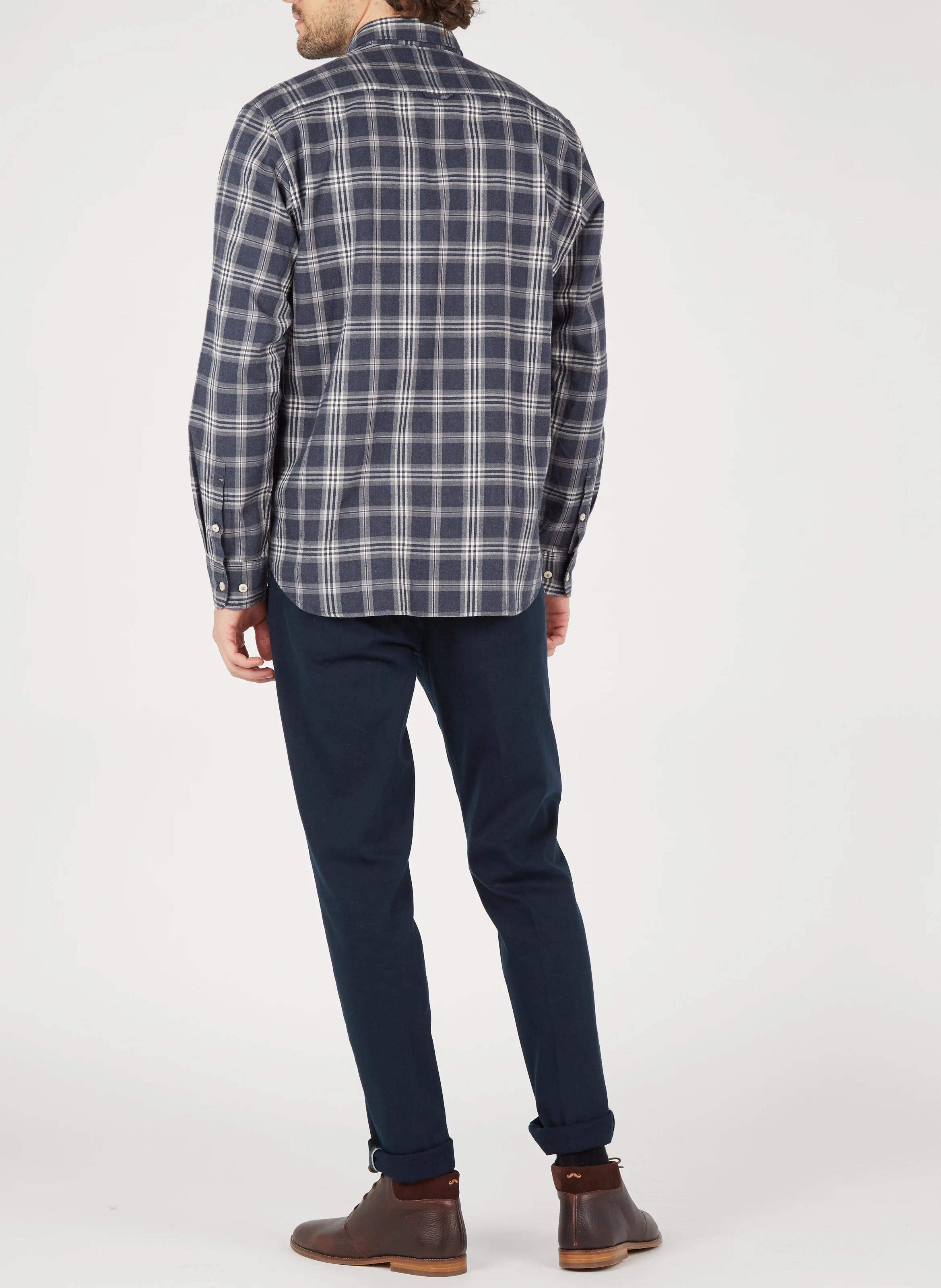 Chino slim-fit en coton mélangé | Bleu