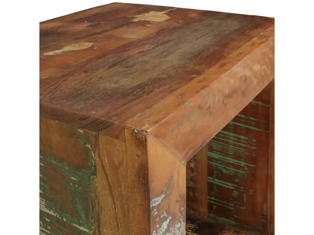 Étagère Debout Bois Massif 45x45x35cm Étagère Cube Table d'appoint Carré