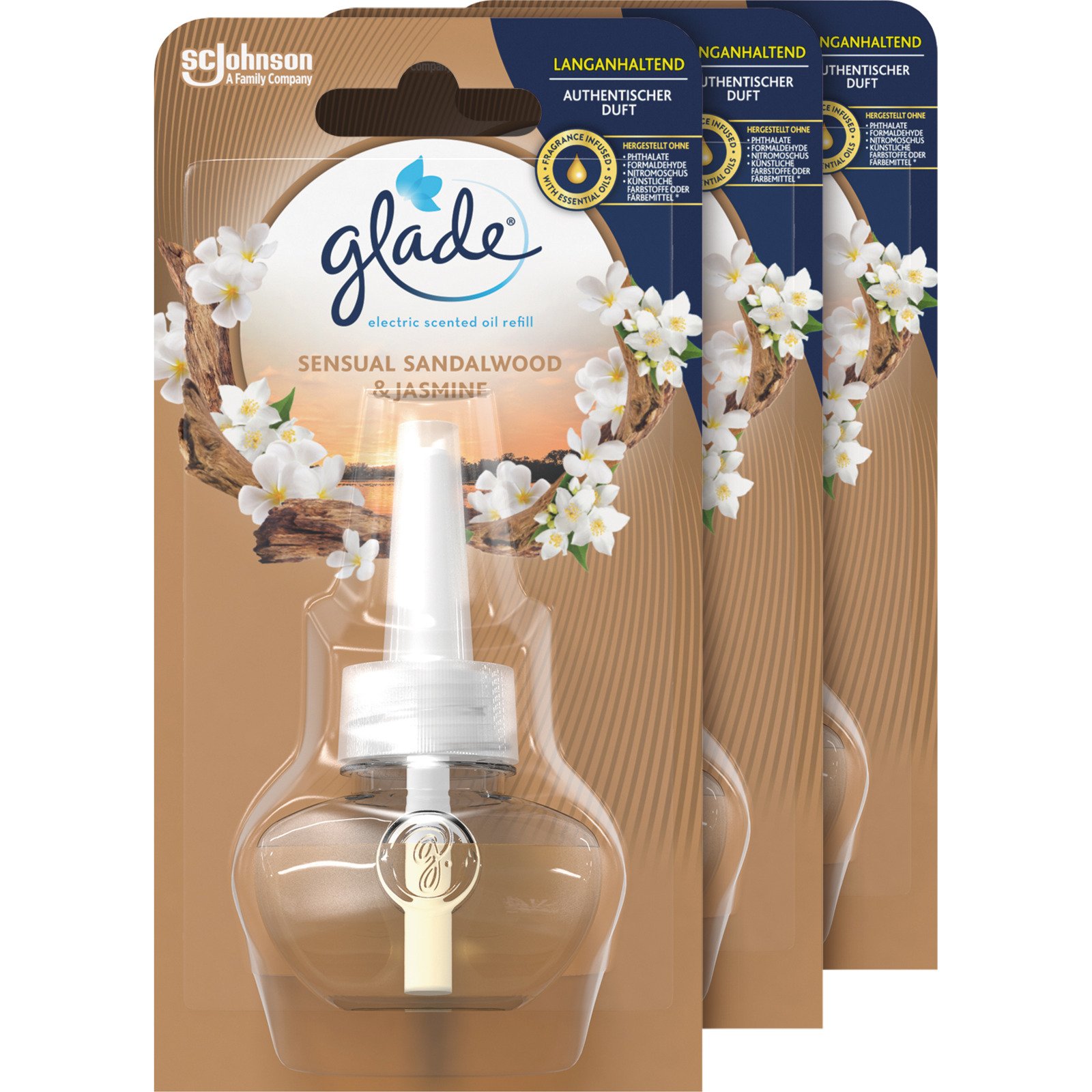 Glade Duftstecker Nachfüller Sensual Sandelwood & Jasmin 3 x 20 ml
