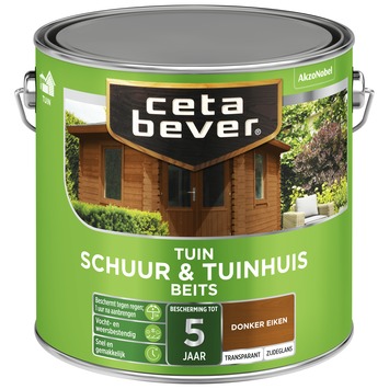 CetaBever Tuinbeits Schuur & Tuinhuis zijdeglans transparant donker eiken 2,5 liter