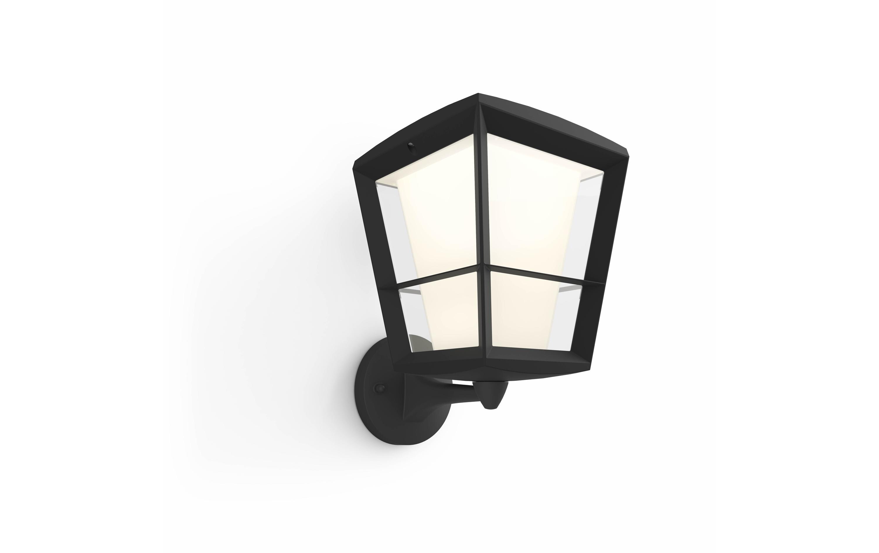 White & Color Ambiance Econic Outdoor Wandl. Stehend Schwarz<br>Hue Outdoor Wandleuchte Econic mit 16 Mio. Farben