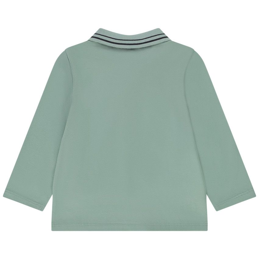 Polo manches longues brodé pour bébé garçon - Vert