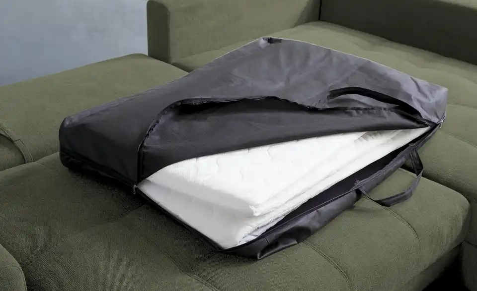 Ecksofa Arissa de Luxe Grün rechts Webstoff