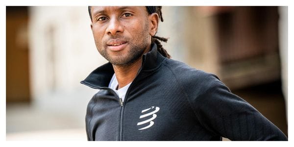 Veste running Compressport Seamless Zip Noir