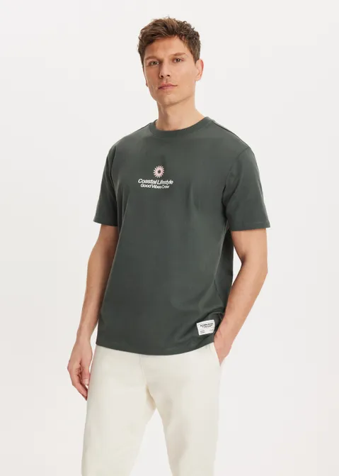 T-shirt met print sunrise groen (GRN.G)