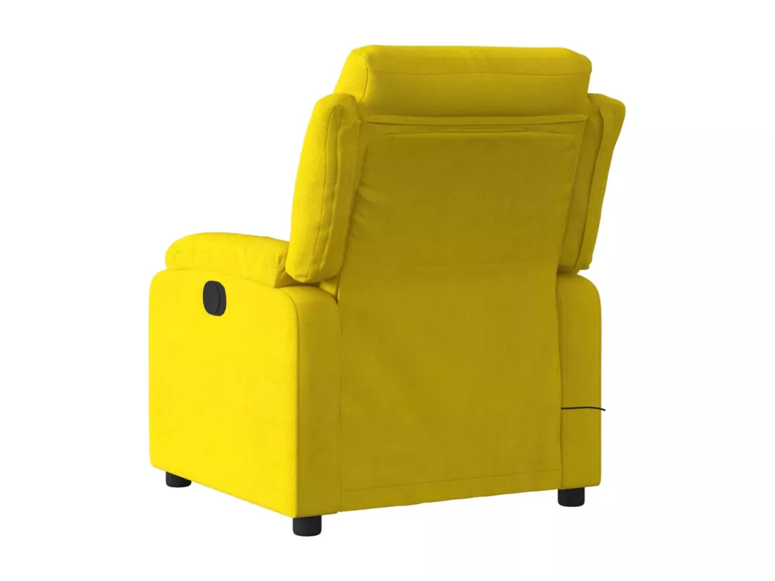 Fauteuil massant inclinable jaune velours