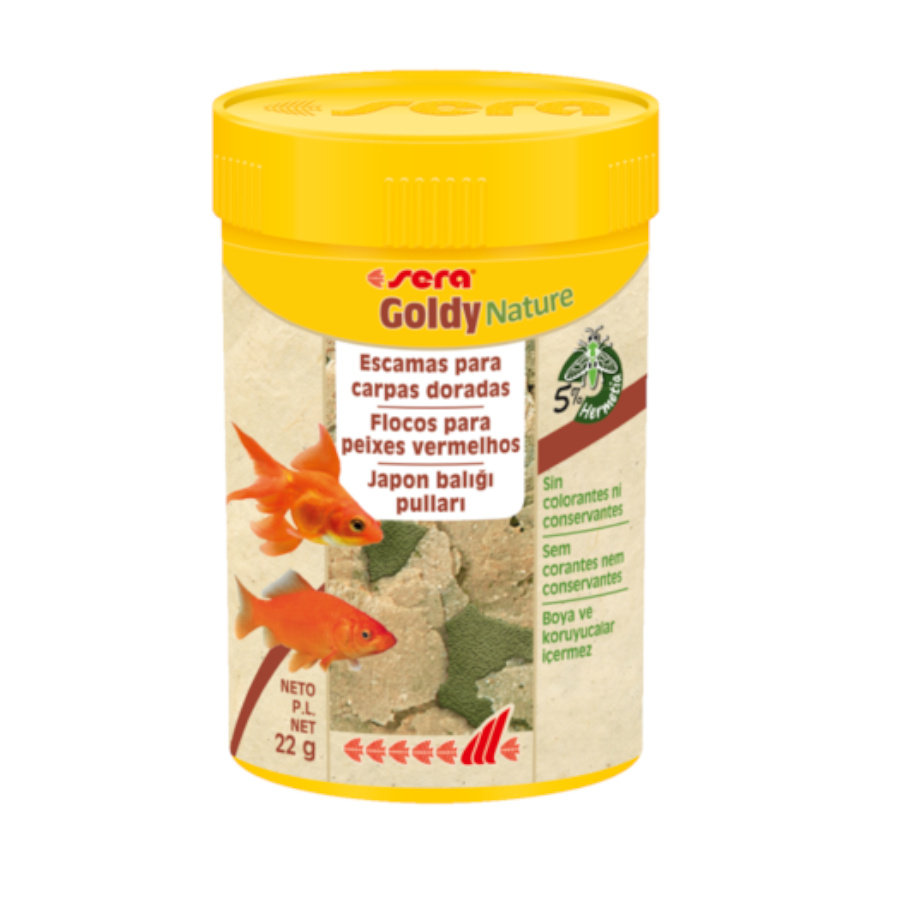 Flocos Sera Goldy Nature para peixinhos dourados