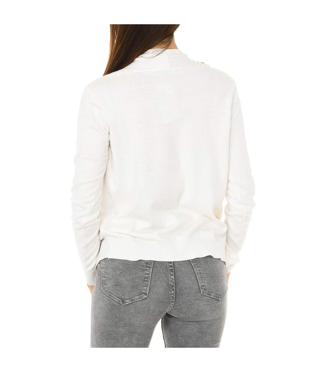 Women's long sleeve side zipper closure cardigan 72J2EM6