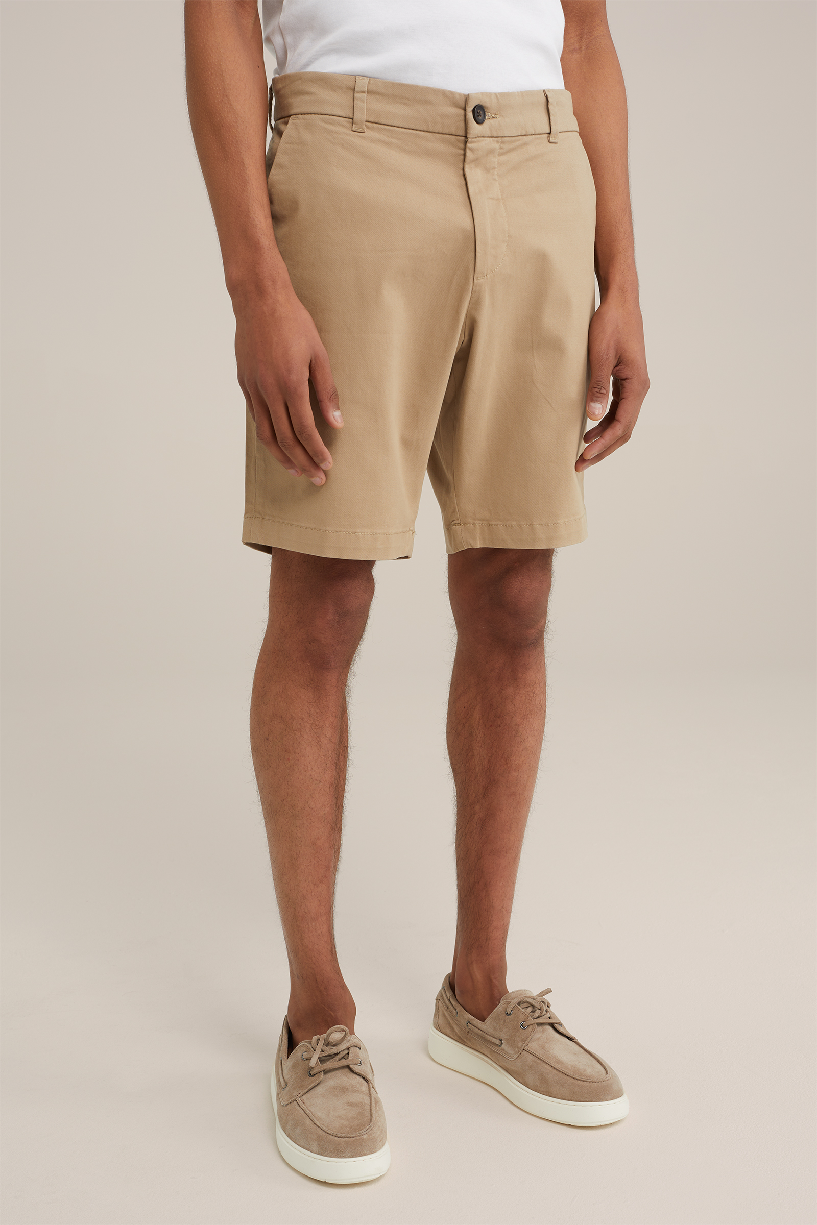regular fit chinoshort met stretch WE Fashion Beige