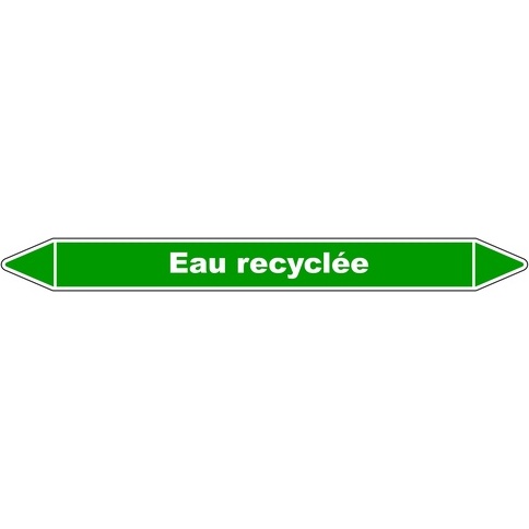 Marqueur tuyauterie - Eau recyclée - Vinyle laminé- NFX 08-105