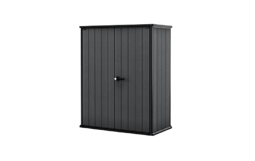 Gartenschrank Cortina Alto 140 x 73.6 x 170.4 cm, Grau<br>Lagerschuppen