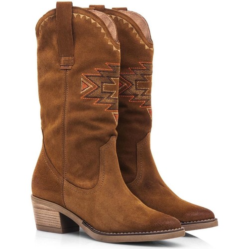 MTNG - Botas DE TACÃN MUSTANG 52619 Mujer CUERO Marrón