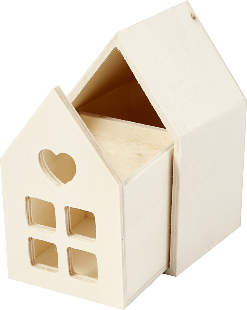 Hus Med Skuffe - H 10,8 CM - D 6,8 CM - 1 Stk