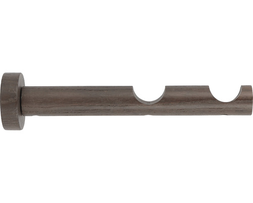 Dubbele wandhouder voor Boheme Nature Line essen walnoot bruin Ø 28 mm 20 cm lang 1 st.