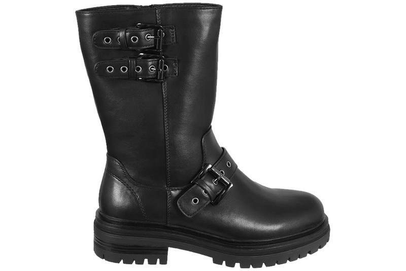 5.TH AVENUE BIKERBOOT BIKERSTØVLE I SORT PU